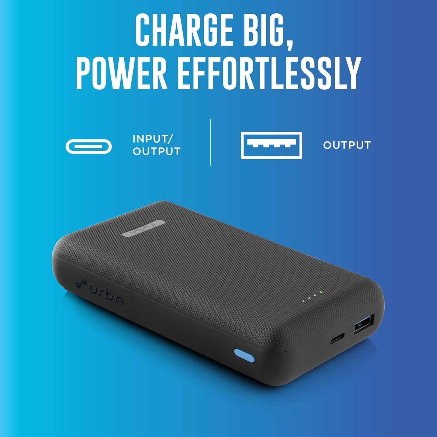 URBN 20000mAh 35W Turbo Fast Charging Power Bank | Dual Output | PD + QC Compatible | Two-Way Fast Charge | Pass-Through Charging | for MacBook Air, iPhone, Samsung, Android & More (Black)