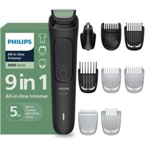 Philips India’s No.1 Men’s Trimmer* | One stroke beard trimming | All-in-One Grooming Kit- Face, Hair, Body | Ear/Nose attachment | Safe for Sensitive Skin | 60 mins runtime | 5yr warranty* | MG3927
