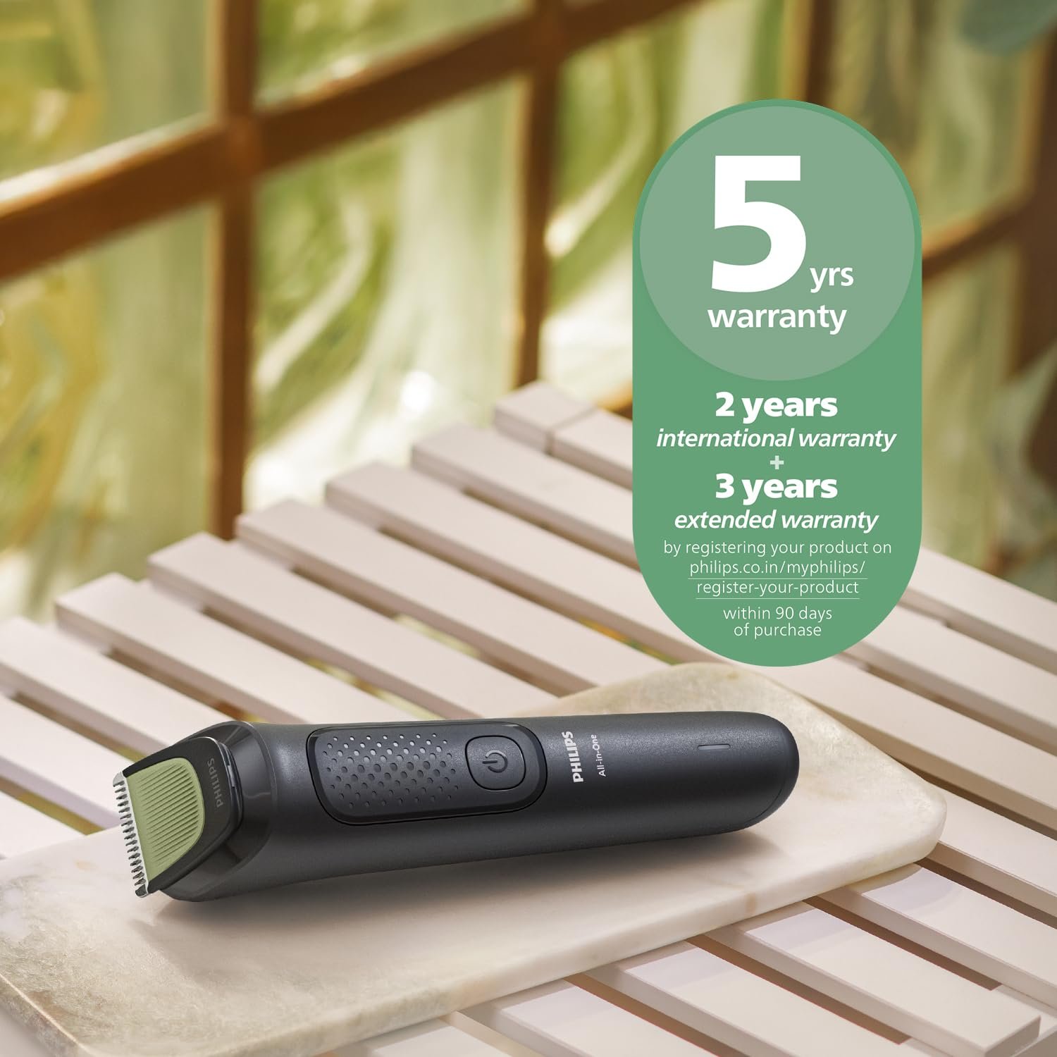 Philips India's No.1 Men's Trimmer* | One stroke beard trimming | All-in-One Grooming Kit- Face, Hair, Body | Ear/Nose attachment | Safe for Sensitive Skin | 60 mins runtime | 5yr warranty* | MG3927