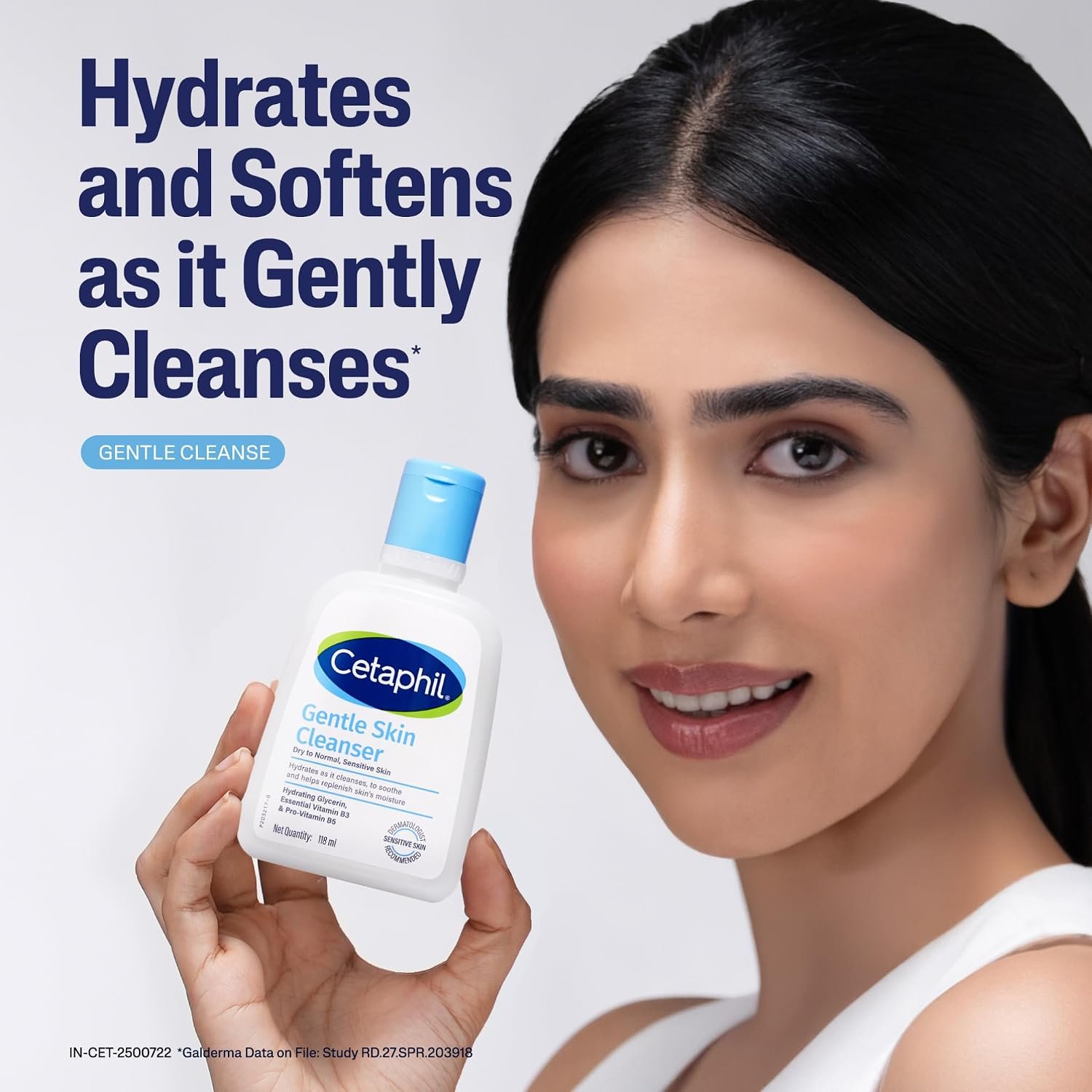 Cetaphil Gentle Skin Hydrating Face Wash 118ml, Paraben Free, Sulphate-Free Gentle Skin Hydrating Cleanser with Niacinamide, Vitamin B5 for Dry to Normal, Sensitive Skin