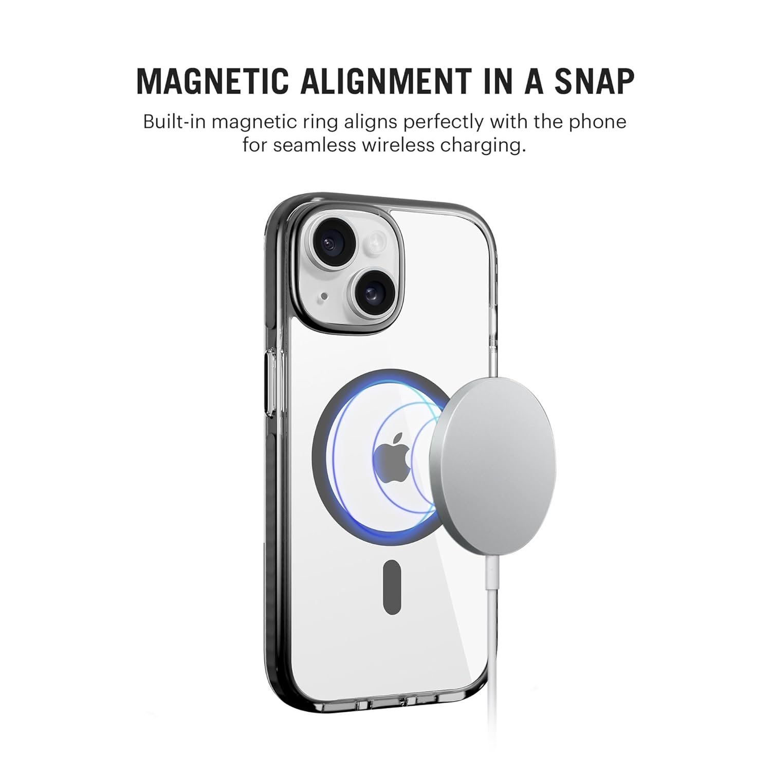 DailyObjects Stride 3.0 Clear Magnetic Protective Case Cover Compatible with iPhone 14 |Magsafe|Camera & Body Protection|Anti Shock,Scratch Resistant|Precise Cutouts Design|Wireless Charging-Clear