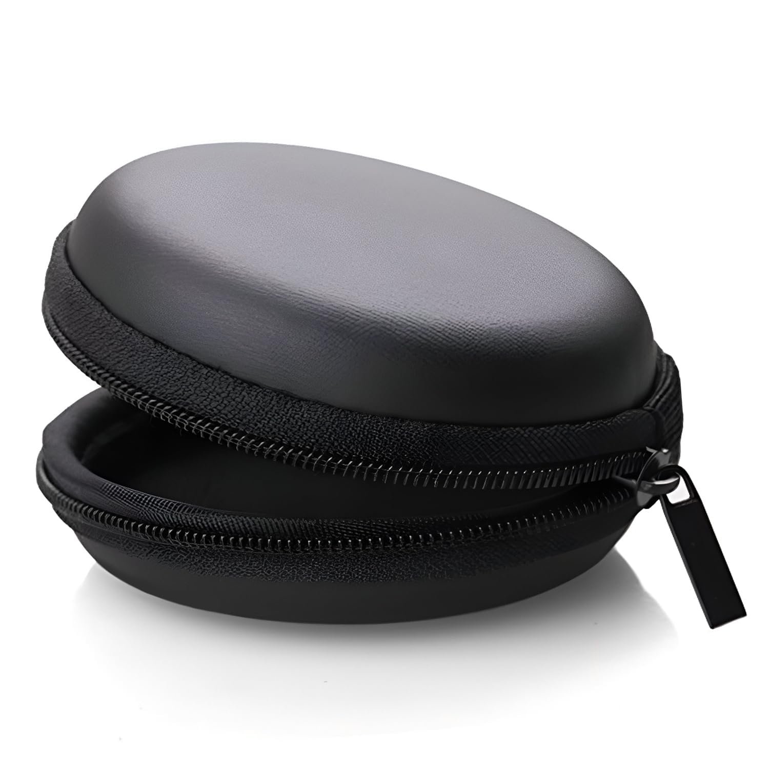 Cerlink Earphone Case Heaphone Pouch Cover Leather Carrying Case for Earphones, Headset, Pen Drives, SD Cards, All Mobile Accessories-Black (Pack of-1)
