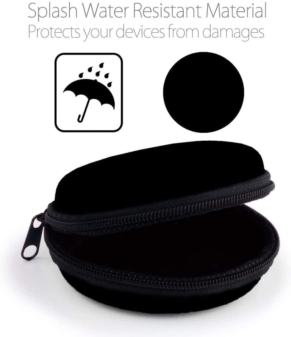 Cerlink Earphone Case Heaphone Pouch Cover Leather Carrying Case for Earphones, Headset, Pen Drives, SD Cards, All Mobile Accessories-Black (Pack of-1)