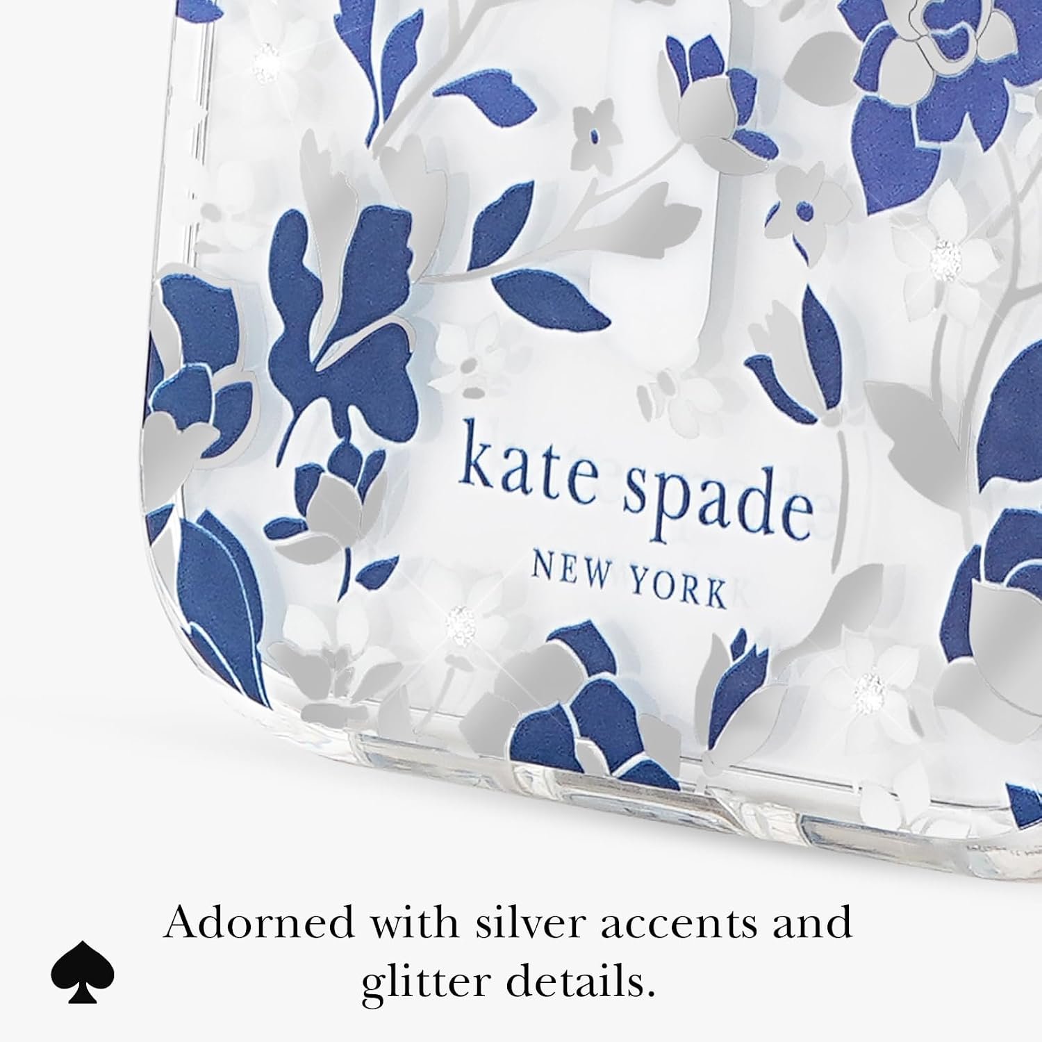 kate spade new york iPhone 17 Pro Case - Flowerbed Blue Gems | Compatible with MagSafe - Lightweight Designer Case for iPhone 17 Pro with Anti-Scratch Coating and Flowerbed Blue Design