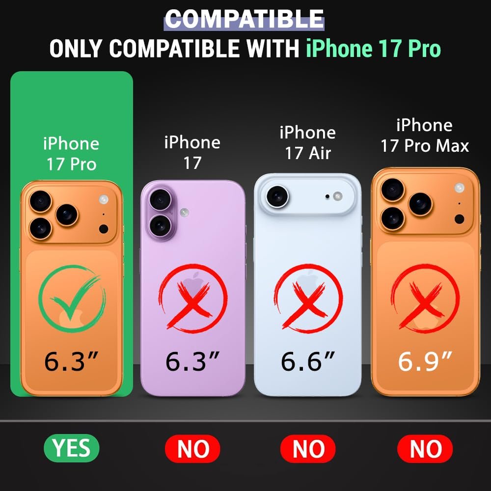 TheGiftKart Ultra-Hybrid Crystal Clear Back Case Cover for iPhone 17 Pro | Shockproof Design | Hard Back Cover Case for iPhone 17 Pro (PC & TPU, Transparent)