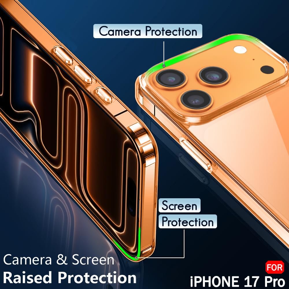 TheGiftKart Ultra-Hybrid Crystal Clear Back Case Cover for iPhone 17 Pro | Shockproof Design | Hard Back Cover Case for iPhone 17 Pro (PC & TPU, Transparent)