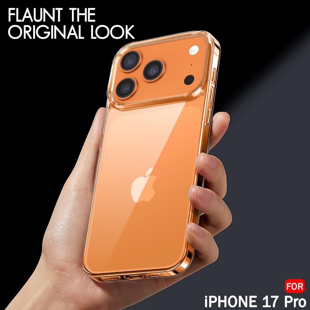 TheGiftKart Ultra-Hybrid Crystal Clear Back Case Cover for iPhone 17 Pro | Shockproof Design | Hard Back Cover Case for iPhone 17 Pro (PC & TPU, Transparent)