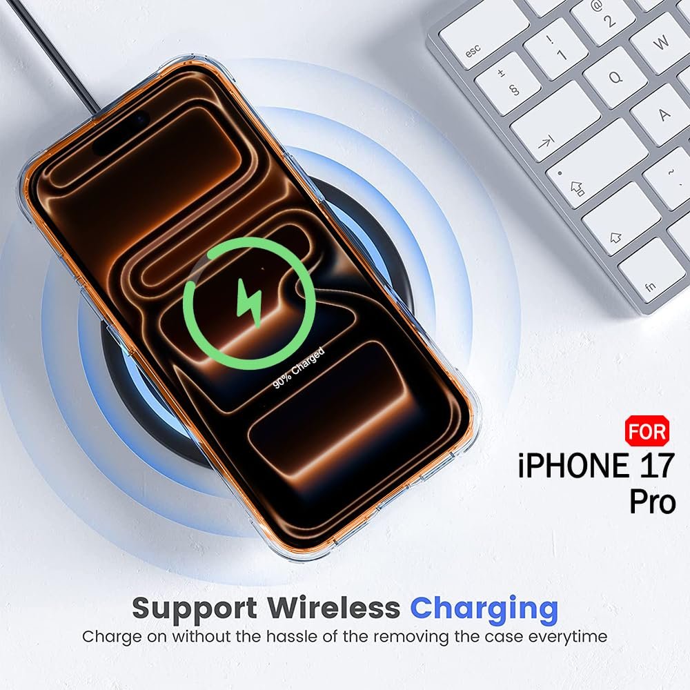 TheGiftKart Ultra-Hybrid Crystal Clear Back Case Cover for iPhone 17 Pro | Shockproof Design | Hard Back Cover Case for iPhone 17 Pro (PC & TPU, Transparent)