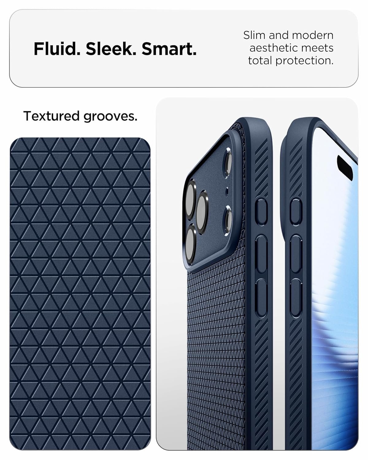 Spigen Liquid Air Back Cover Case Compatible with iPhone 17 Pro (TPU | Navy Blue)