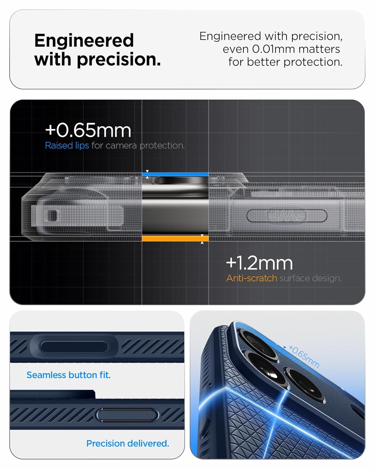 Spigen Liquid Air Back Cover Case Compatible with iPhone 17 Pro (TPU | Navy Blue)