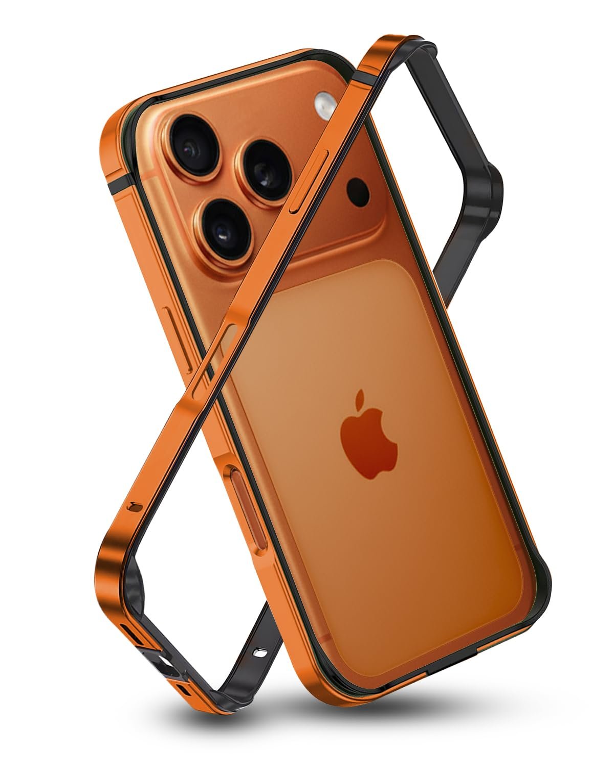 RAEGR Case | Anodized Aluminum Bumper | Compatible with iPhone 17 Pro (2025) | Supports Magnetic Wireless Charging | Edge Armor Protective Minimal Case - Orange/Cosmic Orange RG10617