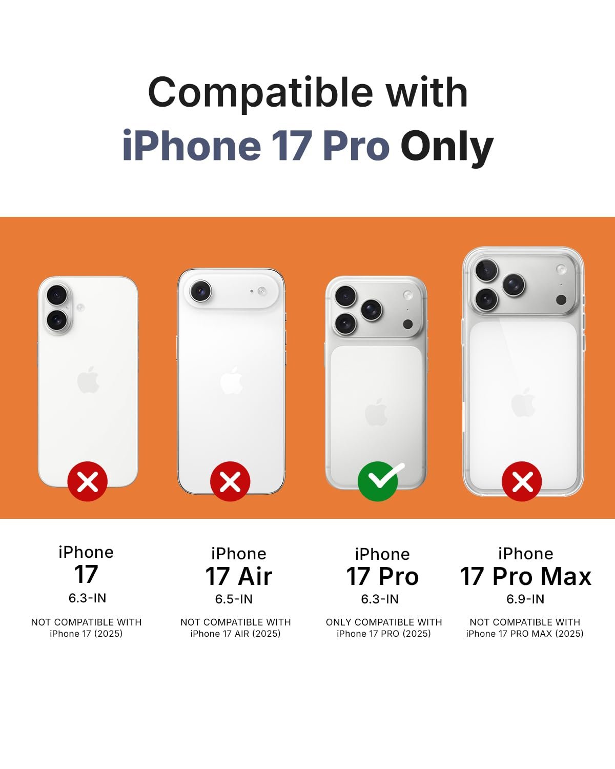 RAEGR Case | Anodized Aluminum Bumper | Compatible with iPhone 17 Pro (2025) | Supports Magnetic Wireless Charging | Edge Armor Protective Minimal Case - Orange/Cosmic Orange RG10617